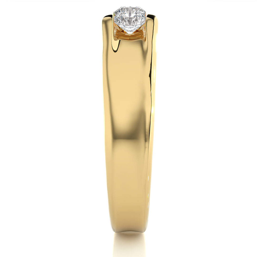 0.52 CT Men’s Three Stone Lab Grown Diamond Ring | 3 Stone Gold Band