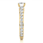 Load image into Gallery viewer, 1.79 CT Round Center with Round Side Lab Grown Diamond Three Stone Ring | 111 Stone Gold Band