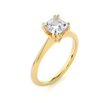 Load image into Gallery viewer, 1.38 CT Princess or Round Lab Grown Diamond Engagement Ring | 4 Stone Gold Band