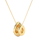 Load image into Gallery viewer, 0.80 CT Lab-Grown Diamond Halo Pendant Necklace | Pear & Round Diamonds | Solid Gold