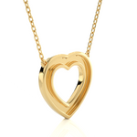 Load image into Gallery viewer, 1.26 CT Lab-Grown Diamond Three-Heart Row Pendant Necklace | Solid Gold | 73 Round Diamonds