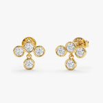 Load image into Gallery viewer, Bubble-Style Bezel-Set Lab-Grown Diamond Earrings 0.62 CTW – 8 Round Stones | 10K, 14K, 18K Gold | IGI Certified