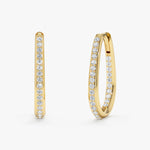 Load image into Gallery viewer, Inside & Outside Hoop Lab-Grown Diamond Earrings 0.43 CTW – 52 Round Stones | 10K, 14K, 18K Gold | IGI Certified