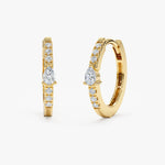 Load image into Gallery viewer, Pear & Round Lab-Grown Diamond Hoop Earrings 0.17 CTW – 14 Stones | 10K, 14K, 18K Gold | IGI Certified