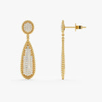 Load image into Gallery viewer, Teardrop Pavé Lab-Grown Diamond Earrings 0.93 CTW – 166 Round Stones | 10K, 14K, 18K Gold | IGI Certified