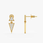 Load image into Gallery viewer, Triangle Dangle Lab-Grown Diamond Earrings 0.32 CTW – 26 Round Stones | 10K, 14K, 18K Gold | IGI Certified
