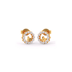 Load image into Gallery viewer, Round Lab-Grown Diamond Circle Earrings 0.43 CTW – 24 Stones | Screw-Back | 10K, 14K, 18K White, Yellow & Rose Gold | IGI Certified