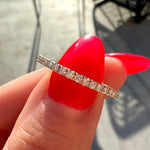 Load image into Gallery viewer, 0.21 CT Lab-Grown Round Diamond Half Eternity Ring | Dainty & IGI Certified