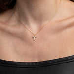 Load image into Gallery viewer, Lab-Grown Diamond Cross Pendant Necklace – 0.34 Ct Dainty Religious Jewelry