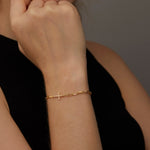 Load image into Gallery viewer, Lab-Grown Diamond Cross Bracelet | Paperclip Chain | Dainty Religious Jewelry for Women