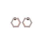 Load image into Gallery viewer, Round Lab-Grown Diamond Circle Earrings 0.41 CTW – 48 Stones | 10K, 14K, 18K White, Yellow & Rose Gold | IGI Certified