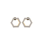 Load image into Gallery viewer, Round Lab-Grown Diamond Circle Earrings 0.41 CTW – 48 Stones | 10K, 14K, 18K White, Yellow & Rose Gold | IGI Certified