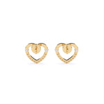 Load image into Gallery viewer, Round Lab Grown Diamond Heart Earrings 0.15 CTW – 22 Stones, 10K 14K 18K White Yellow Rose Gold, IGI Certified