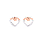 Load image into Gallery viewer, Round Lab Grown Diamond Heart Earrings 0.15 CTW – 22 Stones, 10K 14K 18K White Yellow Rose Gold, IGI Certified