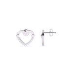 Load image into Gallery viewer, Round Lab Grown Diamond Heart Earrings 0.15 CTW – 22 Stones, 10K 14K 18K White Yellow Rose Gold, IGI Certified