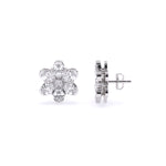 Load image into Gallery viewer, Pear & Round Lab-Grown Diamond Cluster Earrings 1.82 CTW – 14 Stones | 10K, 14K, 18K White, Yellow & Rose Gold | IGI Certified