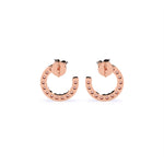 Load image into Gallery viewer, Round Lab-Grown Diamond Half-Round Circle Earrings 0.30 CTW – 32 Stones | 10K, 14K, 18K White, Yellow & Rose Gold | IGI Certified