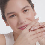 Load and play video in Gallery viewer, Round Diamond Band Ring – Dainty Stacking Ring with 13 Lab Grown Diamonds