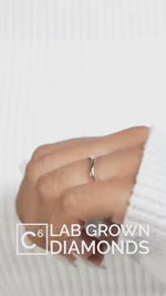 Load and play video in Gallery viewer, Wavy Gold Band with Lab Grown Diamond | 0.02 Carat | Minimalist Stackable Ring | 10K/14K/18K Yellow Gold