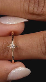 Load and play video in Gallery viewer, North Star Lab Grown Diamond Ring in Yellow Gold | Celestial Stackable Band | 10K/14K/18K