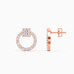 Load image into Gallery viewer, Round Lab Grown Diamond Round Circle Earrings 0.38 CTW – 54 Stones, 10K 14K 18K White Yellow Rose Gold, IGI Certified