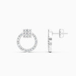 Load image into Gallery viewer, Round Lab Grown Diamond Round Circle Earrings 0.38 CTW – 54 Stones, 10K 14K 18K White Yellow Rose Gold, IGI Certified