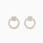 Load image into Gallery viewer, Round Lab Grown Diamond Round Circle Earrings 0.38 CTW – 54 Stones, 10K 14K 18K White Yellow Rose Gold, IGI Certified