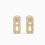Load image into Gallery viewer, Round Lab-Grown Diamond Square Earrings 0.29 CTW – 34 Stones | Bezel Set | 10K, 14K, 18K White, Yellow & Rose Gold | IGI Certified