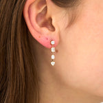 Load image into Gallery viewer, Mixed-Cut Lab-Grown Diamond Long Dangle Earrings 1.34 CTW β 8 Stones | Round, Emerald, Oval & Heart | 10K, 14K, 18K Gold | IGI Certified