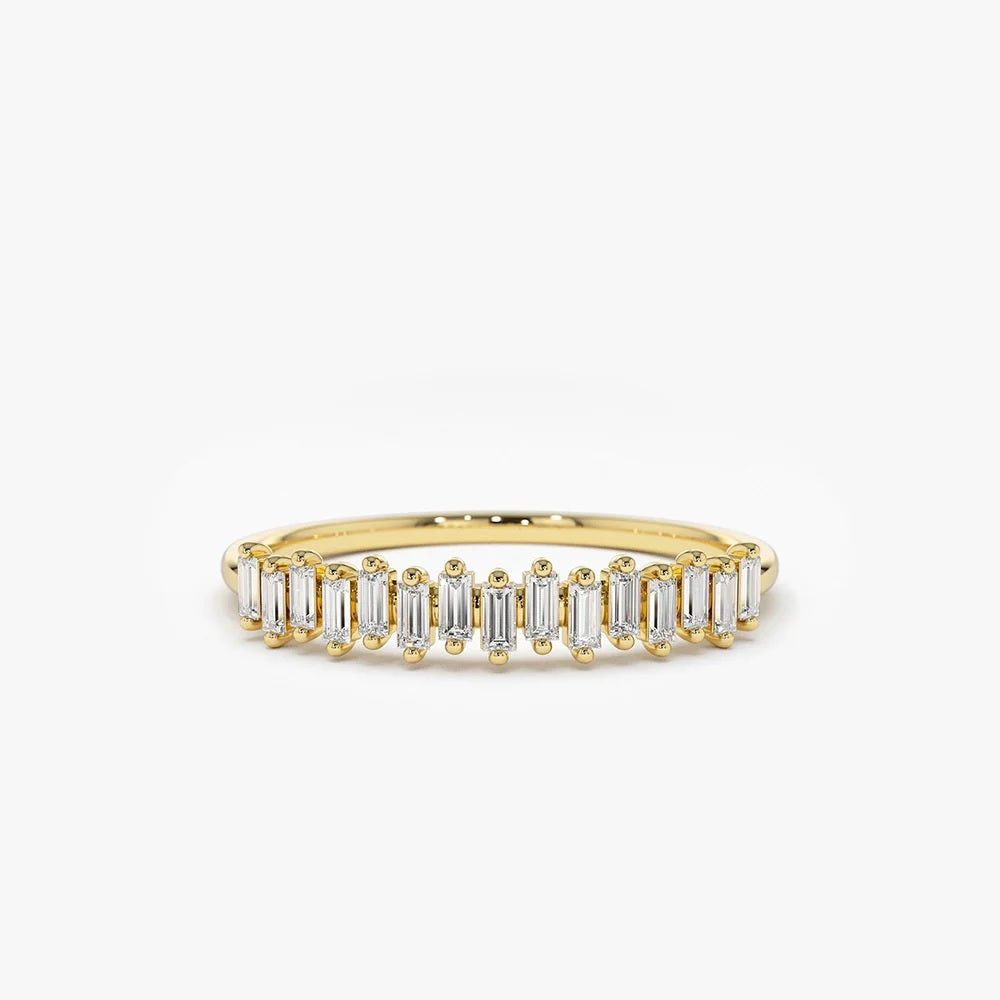 0.24 Carat Stackable Vertical Baguette Diamond Ring