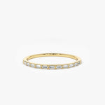Load image into Gallery viewer, 0.15 Carat Thin Half Eternity Baguette Diamond Stackable Ring