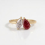 Load image into Gallery viewer, Ready-to-Ship 1.46 CT Toi et Moi Lab Grown Diamond Ring in 14K Yellow Gold