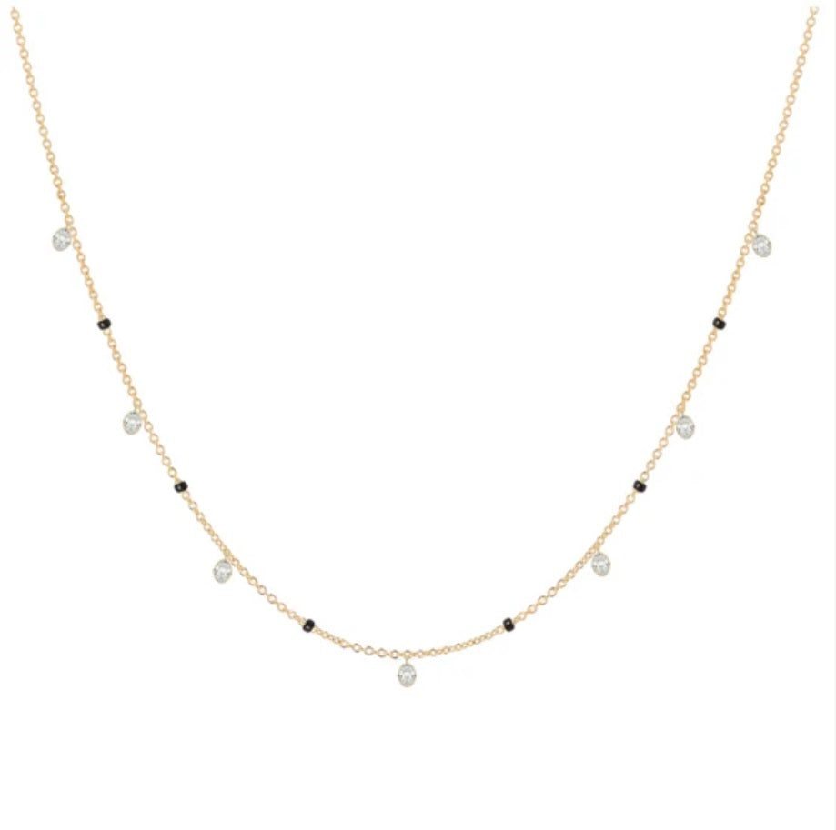 Bezel Set Oval Lab Grown Diamond Mangalsutra – 10K/14K/18K Gold – IGI Certified