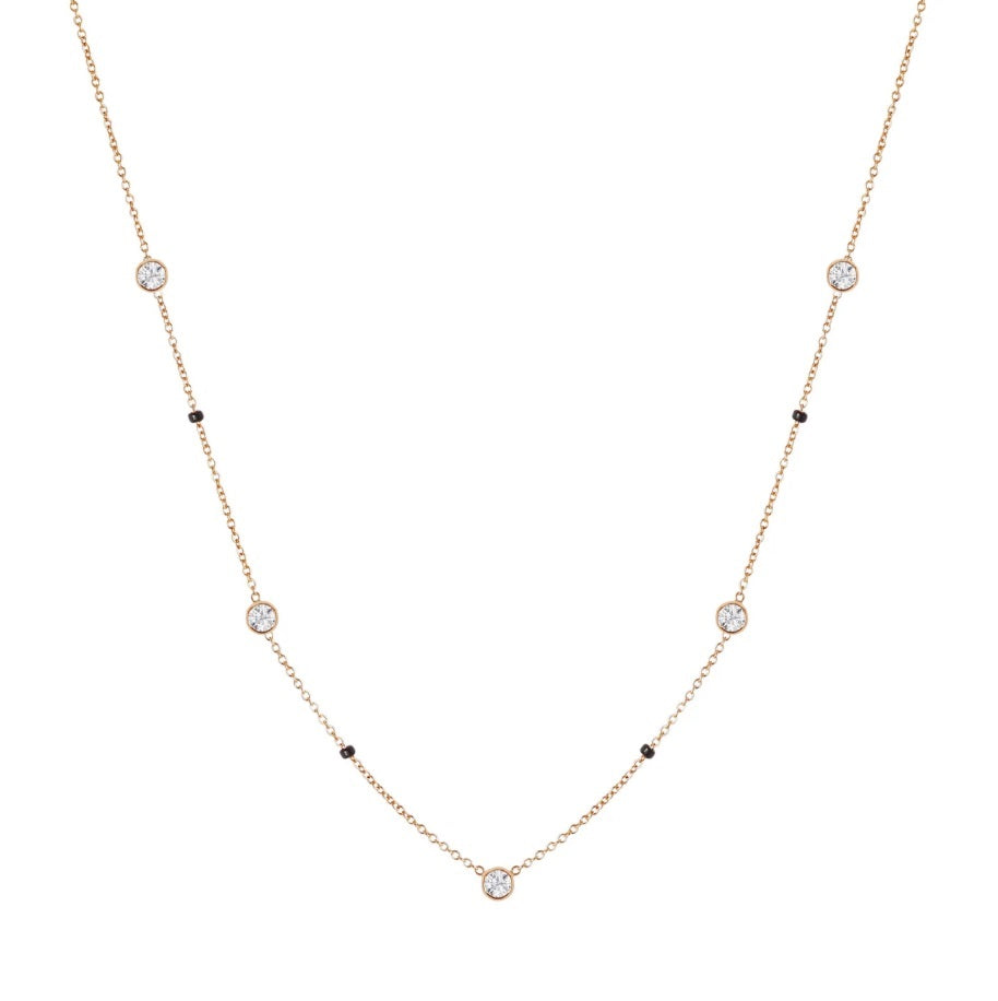 Bezel Set Round Lab Diamond Mangalsutra – 10K/14K/18K Yellow, White, or Rose Gold – IGI Certified
