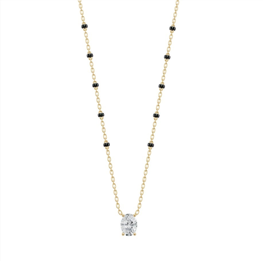 Elegant Oval Cut Lab Diamond Mangalsutra – IGI Certified – Solid 10K/14K/18K Gold in 3 Colors