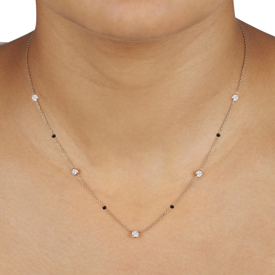 Bezel Set Round Lab Diamond Mangalsutra – 10K/14K/18K Yellow, White, or Rose Gold – IGI Certified