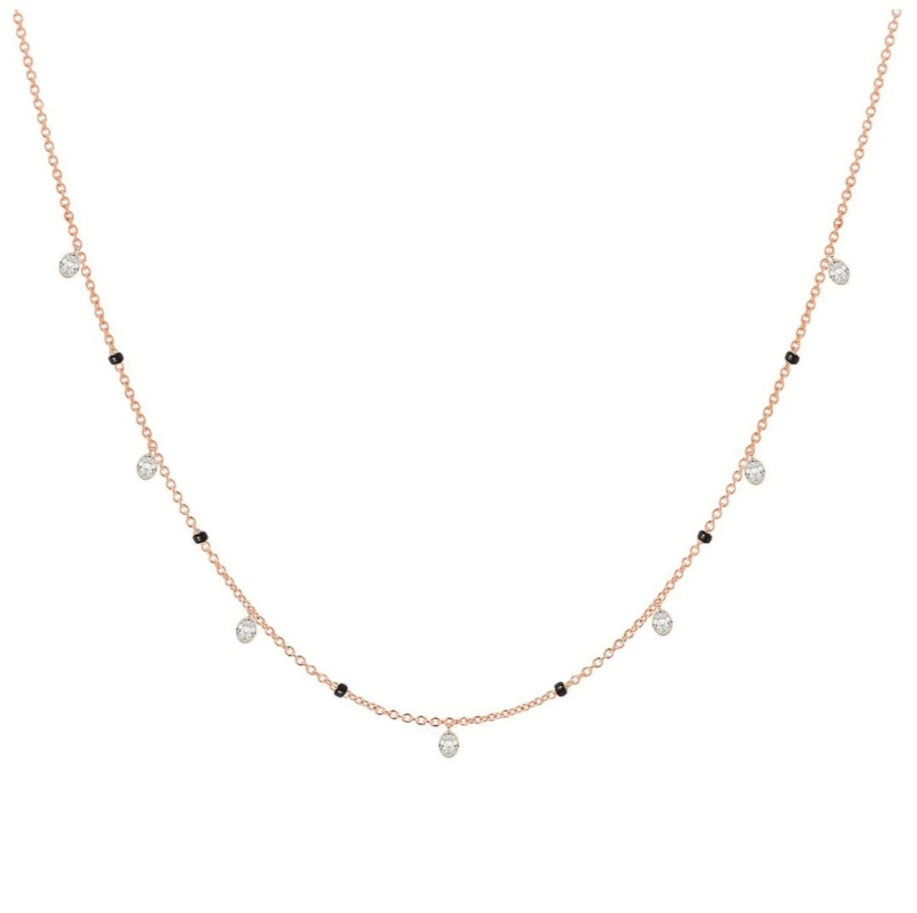 Bezel Set Oval Lab Grown Diamond Mangalsutra – 10K/14K/18K Gold – IGI Certified