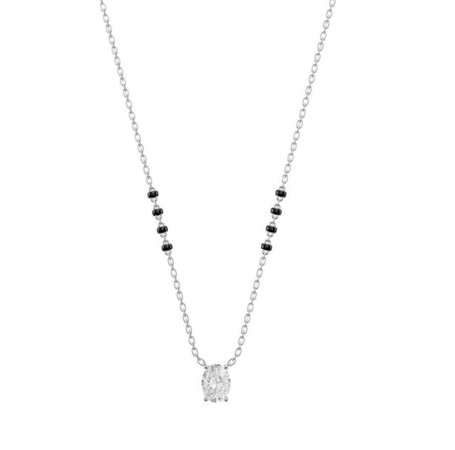 Oval Lab Grown Diamond Mangalsutra Necklace – 10K/14K/18K Yellow, White or Rose Gold – IGI Certified