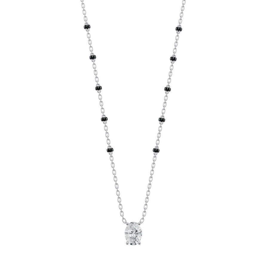 Elegant Oval Cut Lab Diamond Mangalsutra – IGI Certified – Solid 10K/14K/18K Gold in 3 Colors