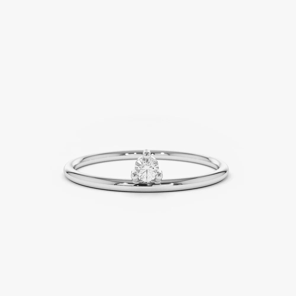 0.05 Carat Round Cut Three Prong Solitaire Lab-Grown Diamond Ring