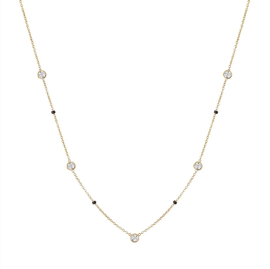 Bezel Set Round Lab Diamond Mangalsutra – 10K/14K/18K Yellow, White, or Rose Gold – IGI Certified