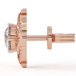 Load image into Gallery viewer, Round Lab Grown Diamond Earrings 0.94 CTW Dot &amp; Leaf Design in 10K 14K 18K White Yellow Rose Gold
