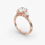 Load image into Gallery viewer, 14K Gold Three Stone Round Shaped Diamond Engagement Ring
