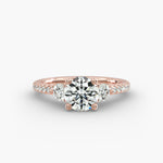 Load image into Gallery viewer, 14K Gold Round Brilliant Cut Three Stone Engagement Ring
