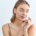 Load image into Gallery viewer, Marquise-Style Round Lab-Grown Diamond Long Dangle Earrings 0.86 CTW – 28 Stones | 10K, 14K, 18K Gold | IGI Certified
