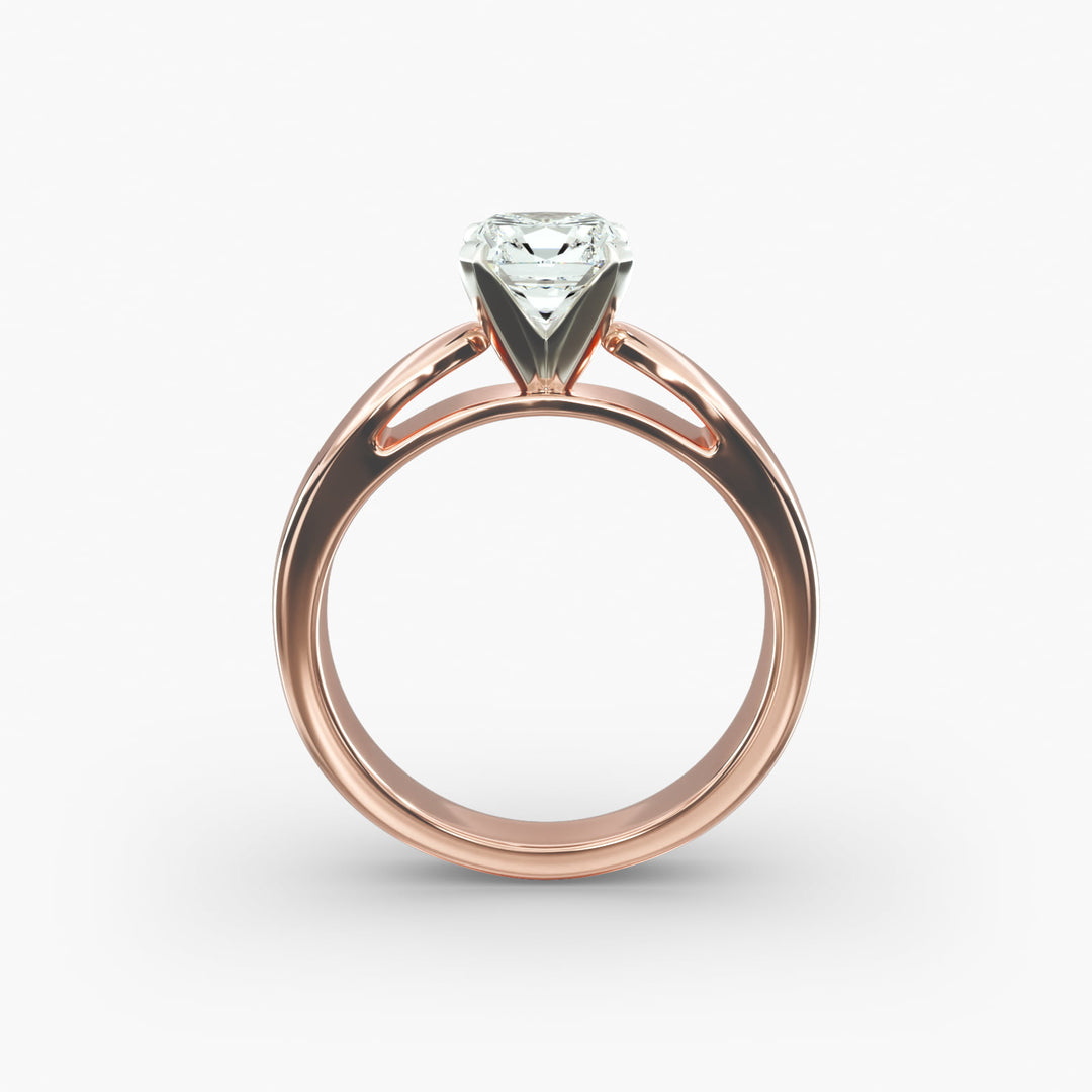 Cushion Lab-Grown Diamond Ring – Bold Band Design | IGI Certified | 10K/14K/18K Gold