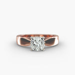 Load image into Gallery viewer, Cushion Lab-Grown Diamond Ring – Bold Band Design | IGI Certified | 10K/14K/18K Gold
