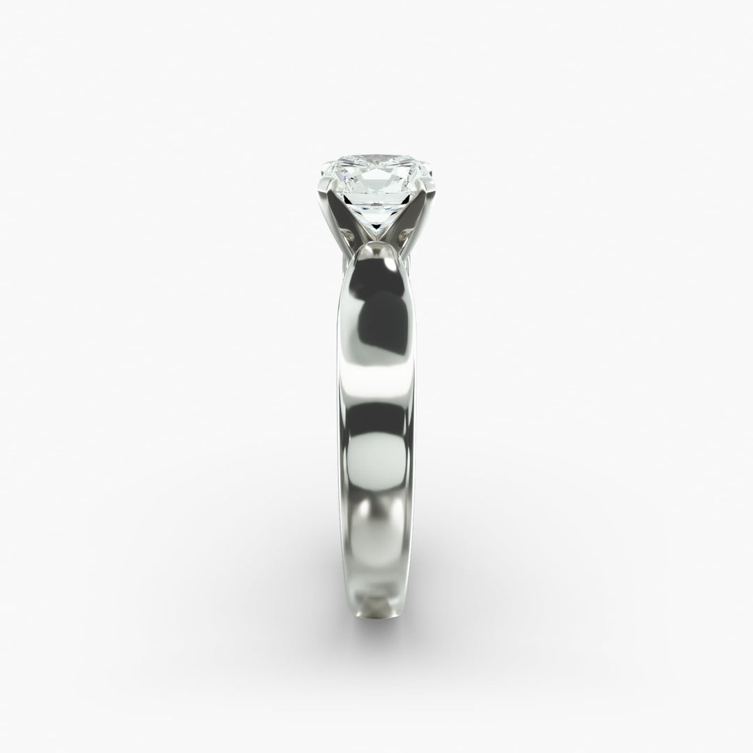 Cushion Lab-Grown Diamond Ring – Bold Band Design | IGI Certified | 10K/14K/18K Gold