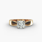 Load image into Gallery viewer, Cushion Lab-Grown Diamond Ring – Bold Band Design | IGI Certified | 10K/14K/18K Gold
