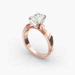 Load image into Gallery viewer, Emerald Cut Lab-Grown Diamond Ring | 0.50–5.00 Carat | IGI Certified | Yellow, White &amp; Rose Gold
